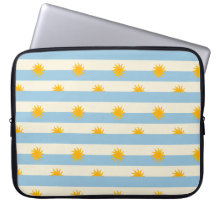 Blaue Creme horizontale Streifen Gold-Sonnenstrahl