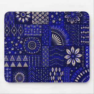 Blaue & Creme Ornamental-Mauspad Mousepad