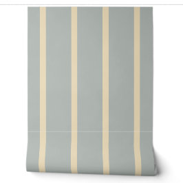 Blaue cremefarbene vertikale Streifen Dusty Blue Tapete
