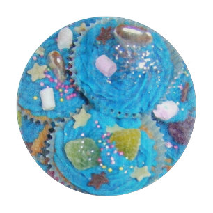 Blaue Cupcakes - Umhüllung Schneidebrett