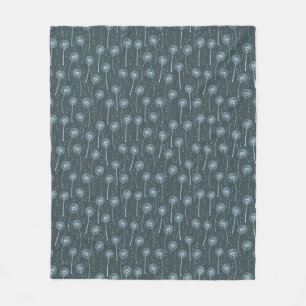 Blaue cyan-bohemian Löwenzahn Muster Fleecedecke