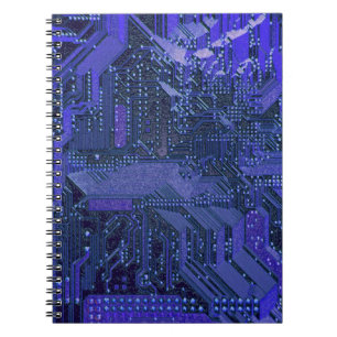 Blaue Cyber-Schaltungsplatine Tech-Kunst Elektroni Notizblock