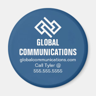 Blaue Cyber-Technologie-Computerfirma Custom Magnet