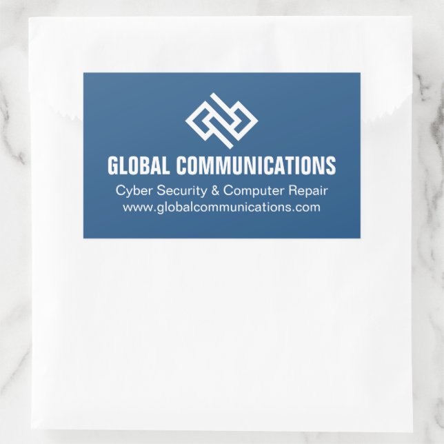 Blaue Cyber-Technologie-Computerfirma Custom Rechteckiger Aufkleber (Tasche)