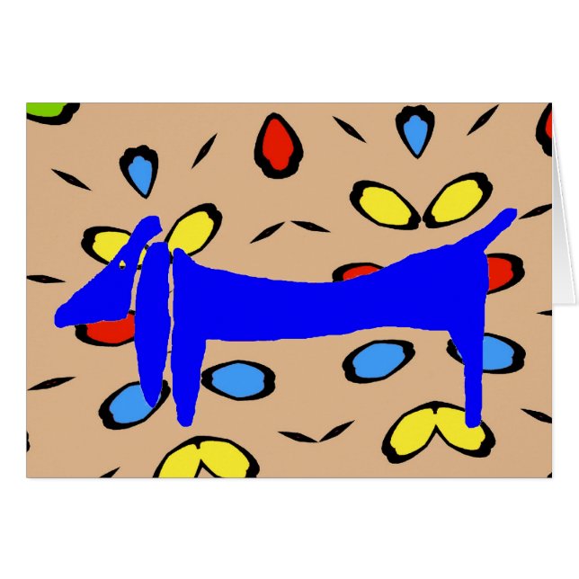 Blaue Dackel Abstrakte Hunde (Vorderseite (Horizontal))