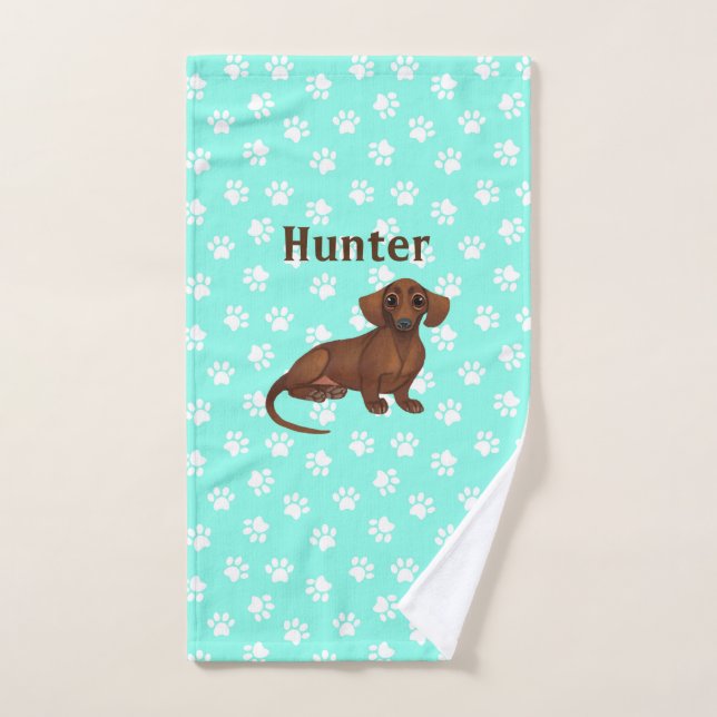 Blaue Dackel - Farbpalette Drucktuch Handtuch (Handtuch)