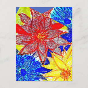 Blaue Dahlie Postkarte