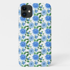 Blaue Dahlien in Weiß Case-Mate iPhone Hülle