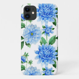 Blaue Dahlien in Weiß Case-Mate iPhone Hülle