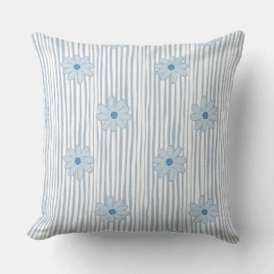 Blaue Daisy-Gestreifte Muster  Kissen