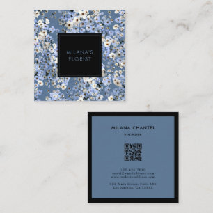 Blaue Daisy Moderne Trendige Blume Florist Quadratische Visitenkarte