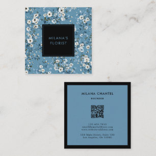 Blaue Daisy Moderne Trendige Blume Florist Quadratische Visitenkarte