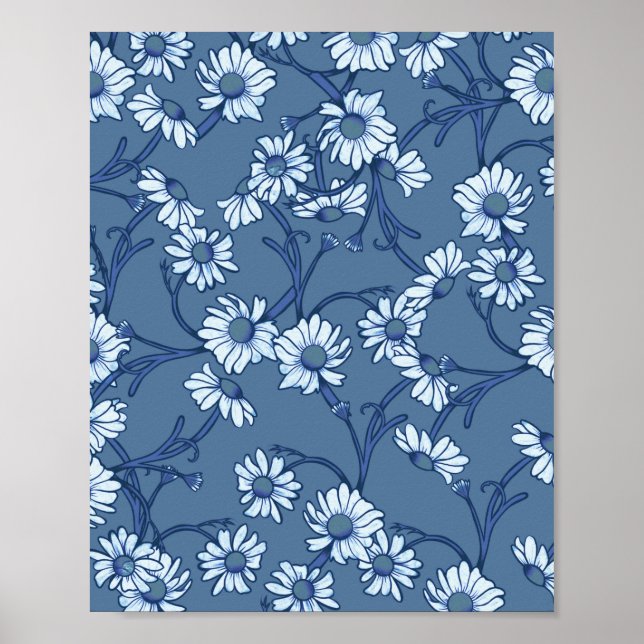 Blaue Daisy Poster (Vorne)