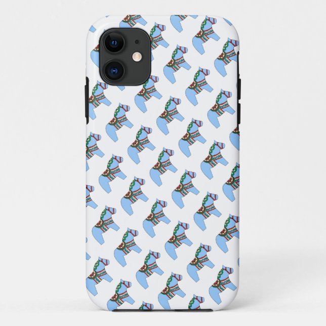 Blaue Dala-Pferd-iPhone-Hülle Case-Mate iPhone Hülle (Rückseite)