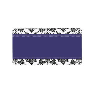 Blaue Damast-Hochzeits-Adressen-Etiketten Adressaufkleber