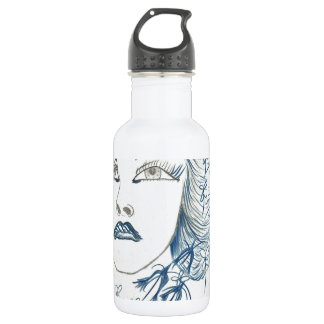 Blaue Dame Flower Edelstahlflasche