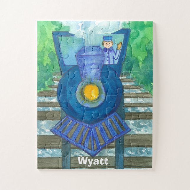 Blaue Dampf-Zug-Name-Kinder (Vertikal)