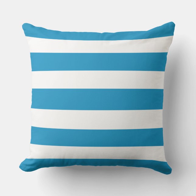 Blaue Deckchair Streifen Kissen Für Draußen (Vorderseite)