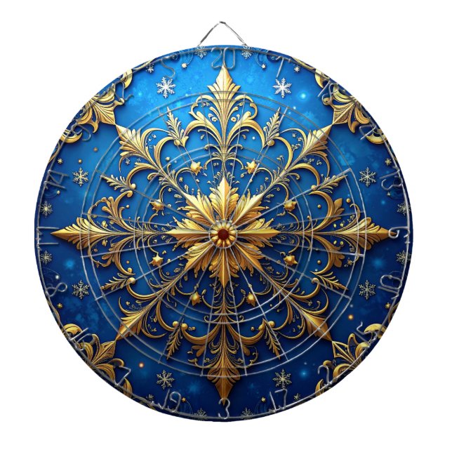 Blaue dekorative Blumen Dartboard Dartscheibe (vorne)