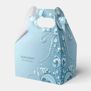 Blaue dekorative Blumen-Geschenkbox Geschenkschachtel