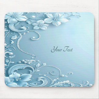 Blaue Dekorative Blumen-Mauspad Mousepad