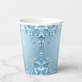 Blaue Dekorative Blumen-Papierbecher Pappbecher