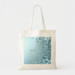 Blaue dekorative Blumen-Tasche Tragetasche
