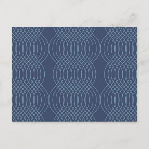 Blaue, dekorative, einfache, moderne, trendige wel postkarte
