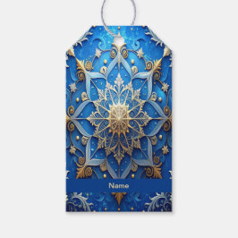 Blaue Dekorative Geschenkkarte zum Fest Geschenkanhänger