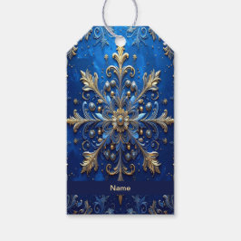 Blaue Dekorative Geschenkkarte zum Fest Geschenkanhänger