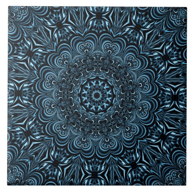 Blaue dekorative Keramik Tile Fliese (Vorderseite)