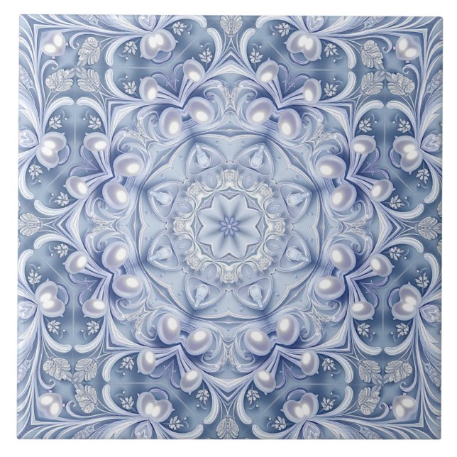 Blaue dekorative Keramikfliese (Vorderseite)