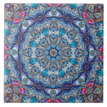 Blaue dekorative Keramikfliese