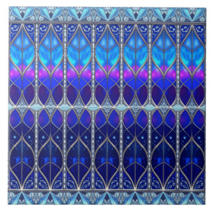 Blaue dekorative Keramikfliese