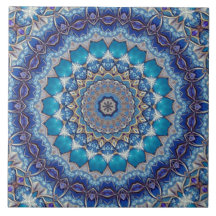 Blaue dekorative Keramikfliese