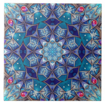 Blaue dekorative Keramikfliese