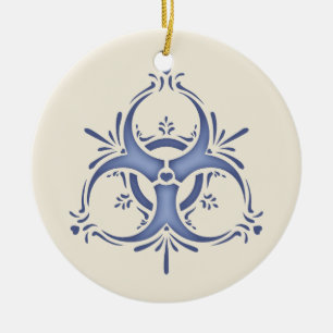 Blaue Delft-Biogefährdung Keramik Ornament