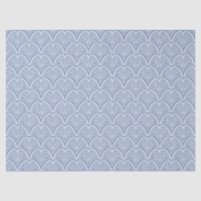 Blaue delikate Muscheln Seidenpapier (Vorderseite)
