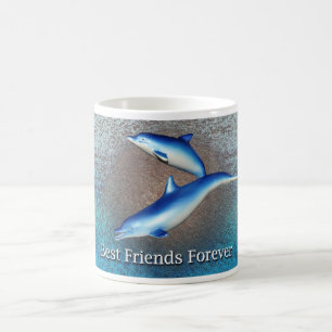 Blaue Delphin-beste Freunde für immer Kaffeetasse