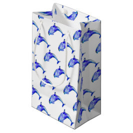 Blaue Delphin-Geschenk-Tasche Kleine Geschenktüte