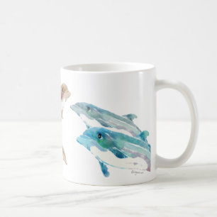 Blaue Delphine auf Tasse
