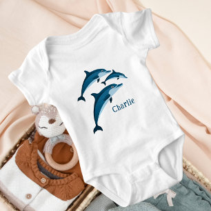 Blaue Delphine Baby Strampler