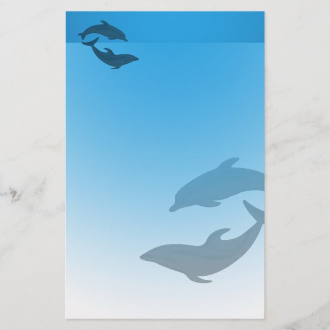 Blaue Delphine Briefpapier (Vorderseite)