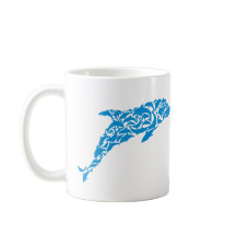 Blaue Delphine, die eine niedliche Delphinform