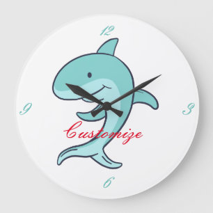 Blaue Delphine, die Thunder_Cove springen Große Wanduhr