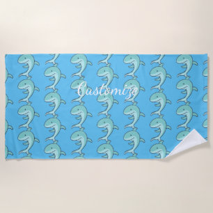 Blaue Delphine, die Thunder_Cove springen Strandtuch