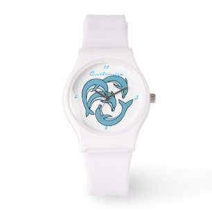 Blaue Delphine, die Thunder_Cove umkreisen Armbanduhr