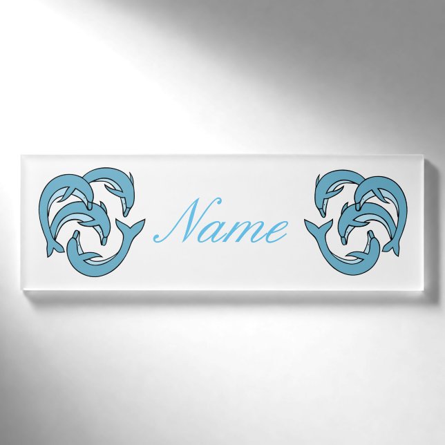 Blaue Delphine, die Thunder_Cove umkreisen Namenschild (Vorderseite)