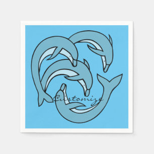 Blaue Delphine, die Thunder_Cove umkreisen Serviette