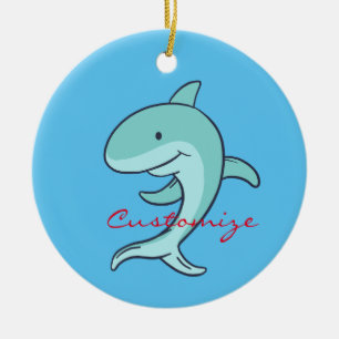 Blaue Delphine springen Thunder_Cove Keramik Ornament